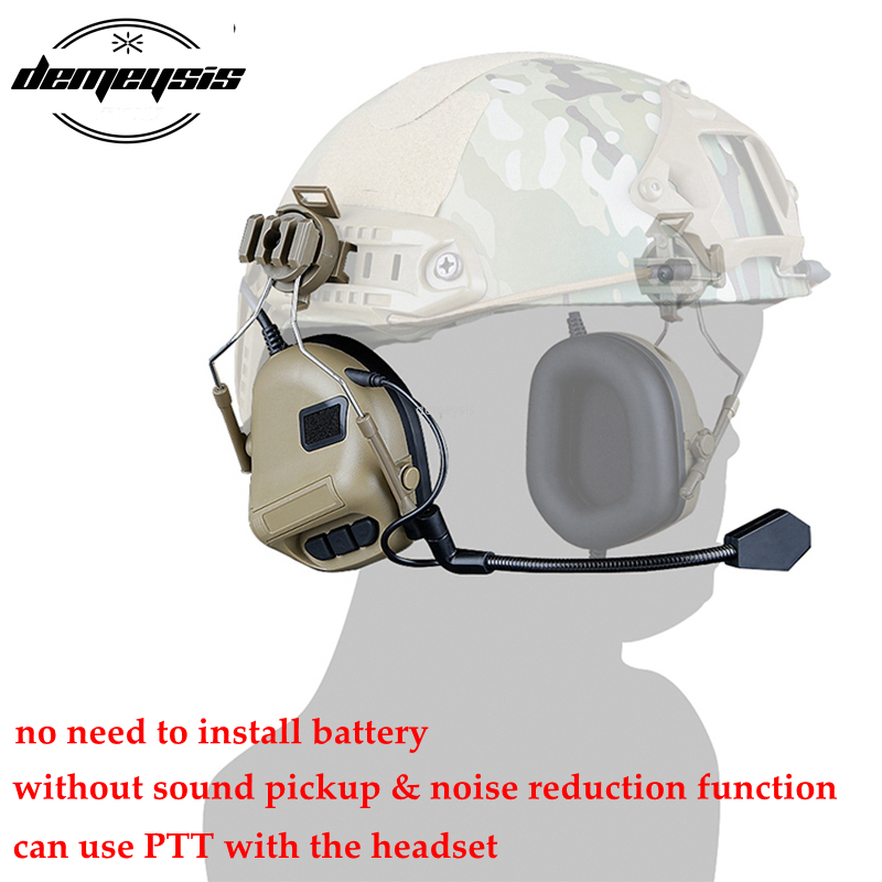 Tactical Helmet Headset with Fast Helmet Rail Adapter Military Airsoft Communication Headphone Outdoor Hunting Shooting Headset