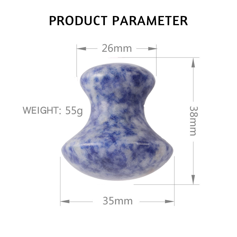 Natural Gouache Scraper Blue White Dot Jade Mushroom Facial Massager Gua Sha Stone Body Slimming Eye Massage Anti-Wrinkle Beauty