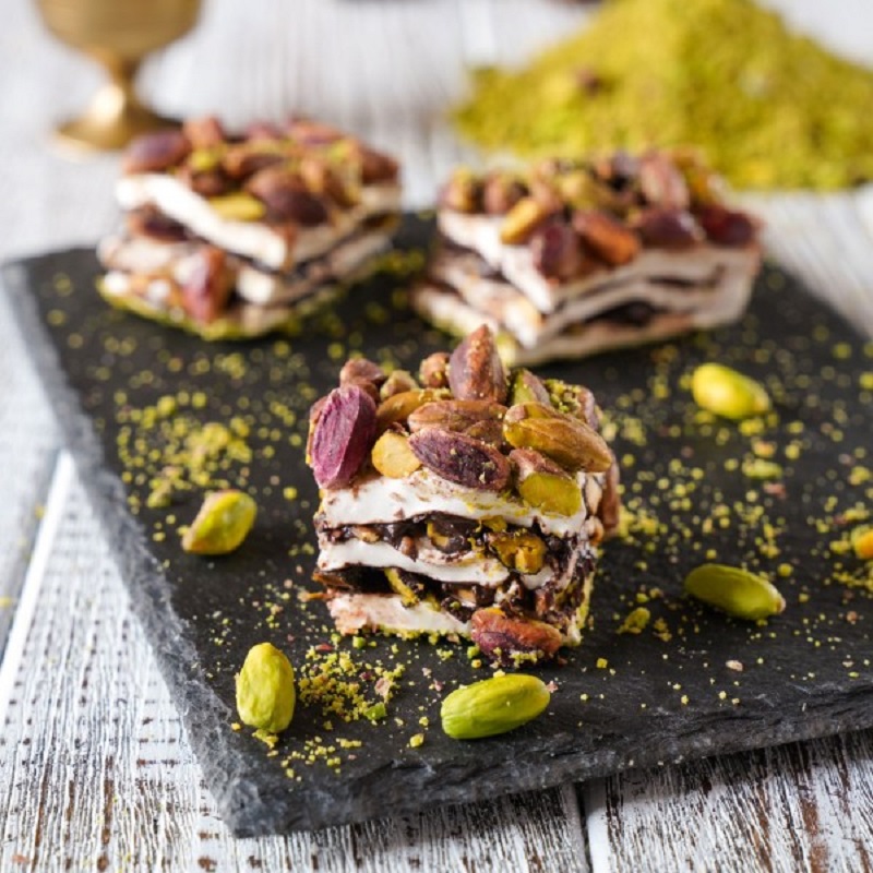 Amazing Turkish Double Pistachio Luxury %100 Hand Made Turkish Delight Candy Delicious Gourmet Sweet 450 grams