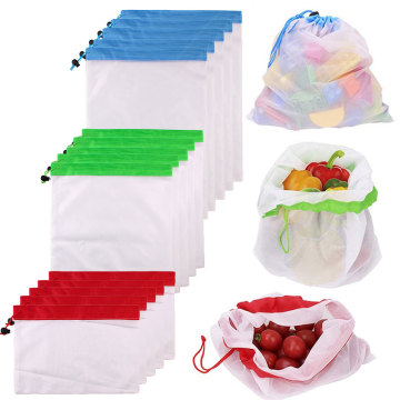 3PCS-15PCS Reusable Ecological Bags For Toys Fruit Vegetable Zero-waste Mesh Popular Cotton Eco friendly Shopping Bags For Fruit