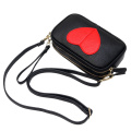 Custom Leather Peach Heart Single Shoulder Messenger Bag