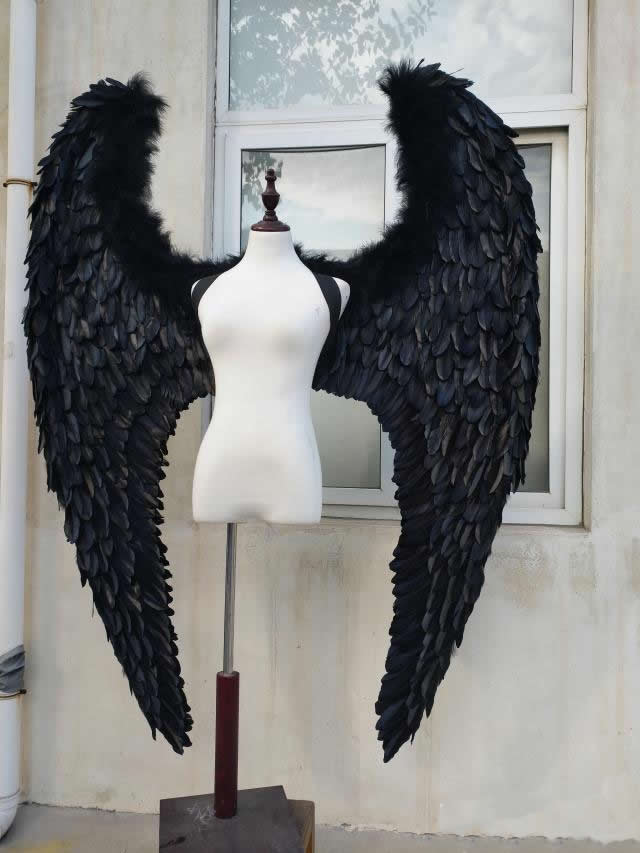 High quality Black Devil angel wings Cosplay costume props Adult large catwalk wings for Costume cosplay show family gathering