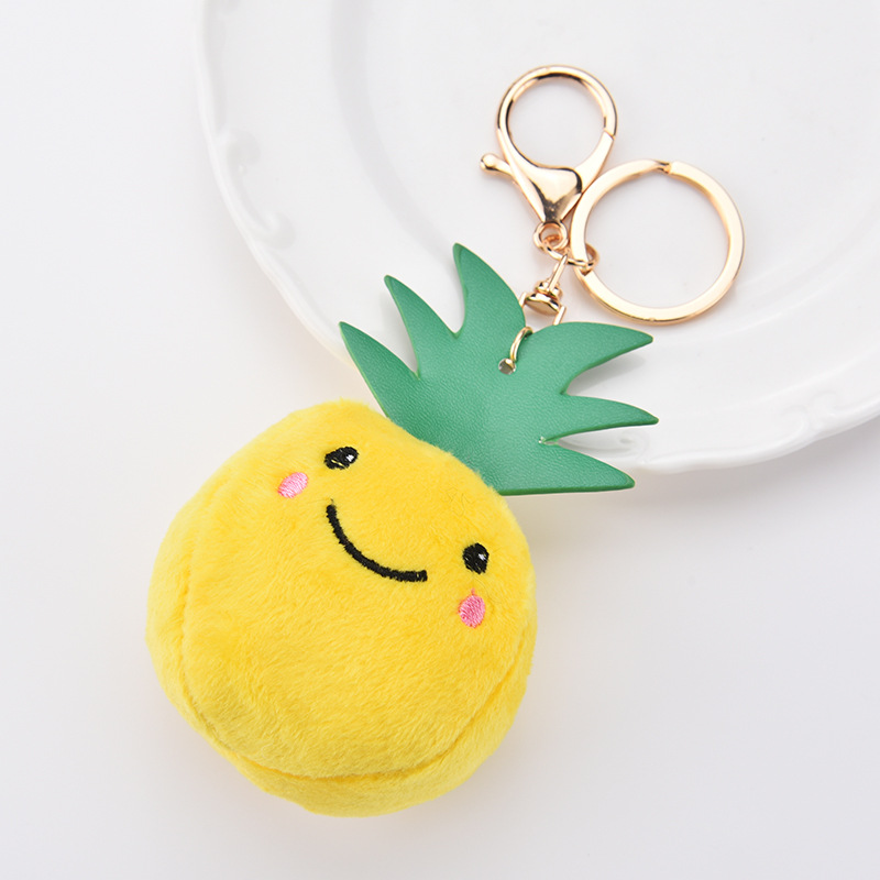 1PC Big Summer Fruit Key Chain Apple Watermelon Pitaya Pineapple Kiwifruit Key ring Key Food Holder Fresh Fruit Keychain