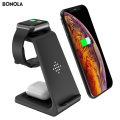 Bonola Qi 3 in 1 Wireles Chargeing Station For iPhone11Pro/Xr/Xs/AirPods Pro/iWatch5 Wireless Charge For SamsungS10/Buds/Watch