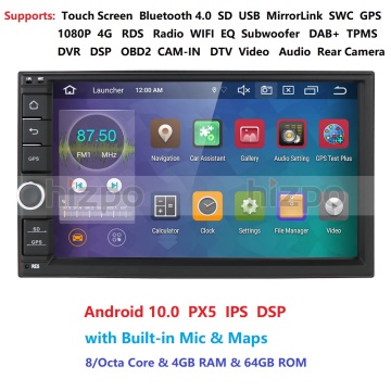 2 Din 7''Octa core Universal Android 10.0 4GB RAM 64G ROM Car Radio Stereo GPS Navigation WiFi 1024*600 Touch Screen 2din Car PC