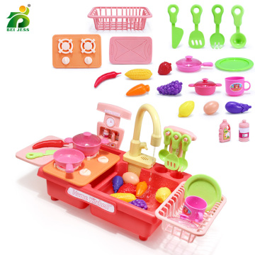 17-22Pcs Kids kitchen Dishwash Toy Set Girls Games Miniature Food Vegetables Fruit Cooking Educational Kitchen Toys For Children