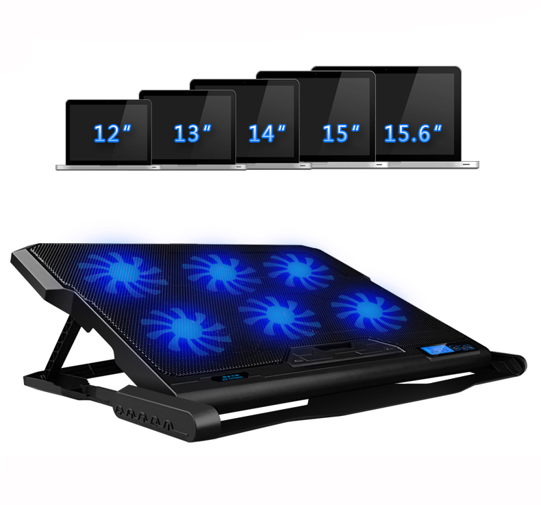 New Laptop cooler 2 USB Ports and Six cooling Fan laptop cooling pad Notebook Stand for 12-15.6 inch for Laptop