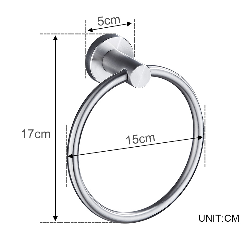 304 Stainless Steel Bathroom Towel Ring Hand Towel Holder Circle Rings Door Hanger Towels Rack Bathroom Hardware Set Wall Mount