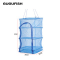 GUGUFISH 4 Layers 35*35*65cm Drying Rack Folding Fish Small Mesh Net Hanging Net Fishing Net Foldable Hanging Net Fish Vegetable