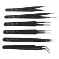 6pcs/lot Anti-static Stainless Steel Tweezers 1.0MM Fix Repair Tool Kit for Electronics Jewelry and Other Fine Crafts