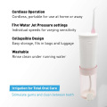 Travel Cordless Oral Irrigator USB Rechargeable Collapsible Dental Water Flosser Portable Teeth Cleaning Flosser with 5 Jet Tips