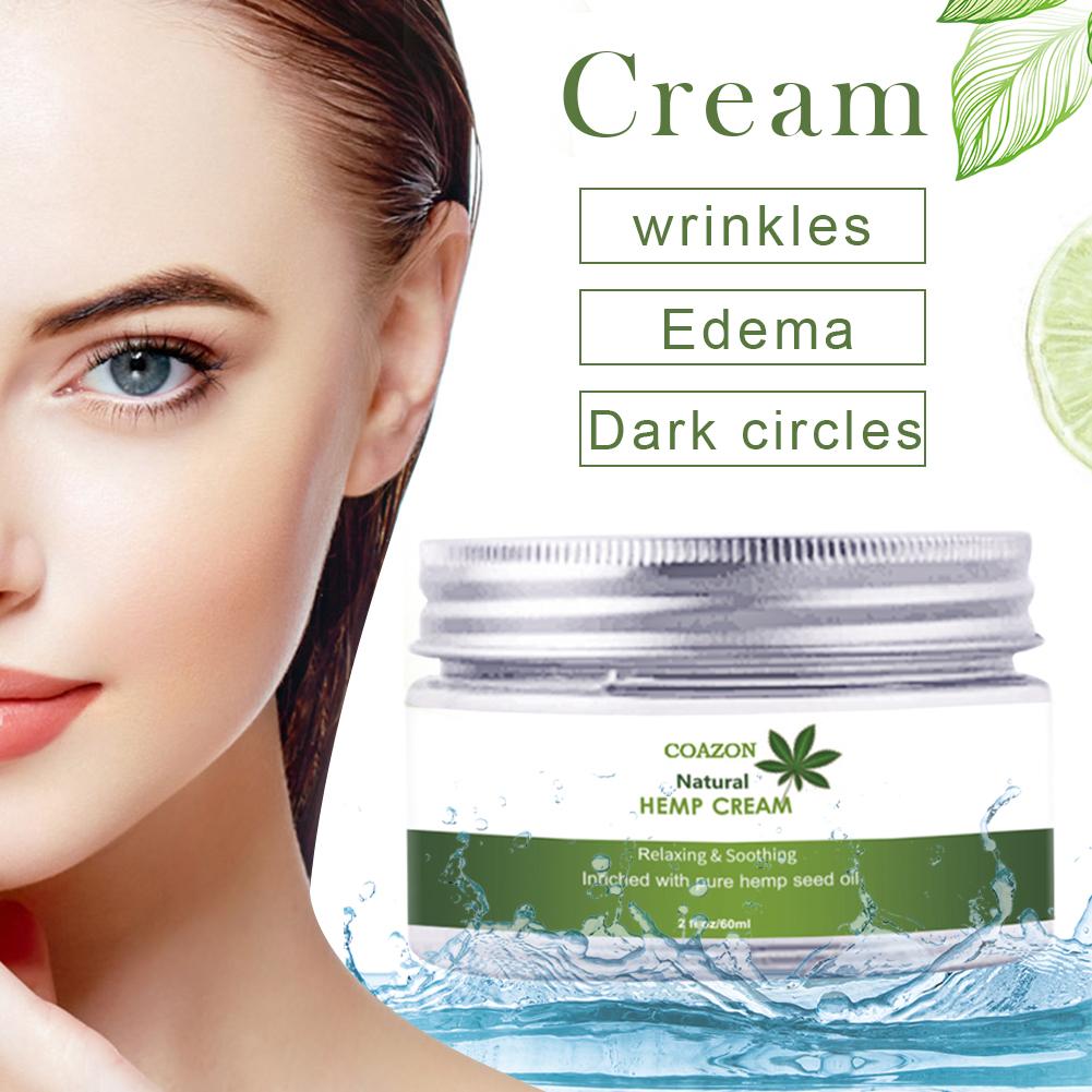 60ML Natural Hemp Face Cream Hemp Oil Cream Moisturizing Hyaluronic Acid Anti Wrinkle Nourishing Collagen Essence Skin Care