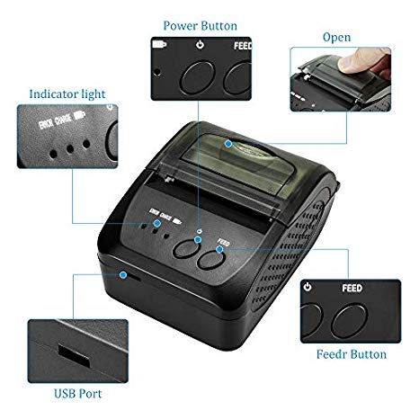 NETUM 1809DD Portable 58mm Bluetooth Thermal Receipt Printer Support Android /IOS for POS System