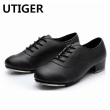 Size 25-45 Adult Men Children Boy Tap Dance Shoes Leather or PU Oxford Lace Up Dancing Shoes Girls Women Tap Dancing shoes WD194