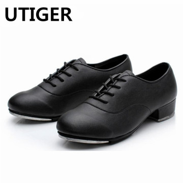 Size 25-45 Adult Men Children Boy Tap Dance Shoes Leather or PU Oxford Lace Up Dancing Shoes Girls Women Tap Dancing shoes WD194