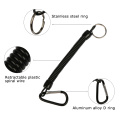 Goture 5pcs 22.5cm Black Fishing Lanyard Ropes Retractable Plastic Spiral Rope Tether Safety Line Fishing Accessories