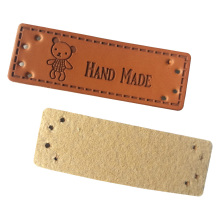 Bear Logo Hand Made Leather Clothing Labels Leather Cloth Accessories Handmade Tags Leather Craft Accessories Gift Sewing Label