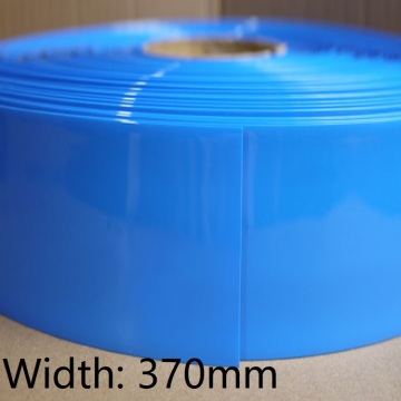 Width 370mm PVC Heat Shrink Tube Dia 235mm Lithium Battery Insulated Film Wrap Protection Case Pack Wire Cable Sleeve Blue