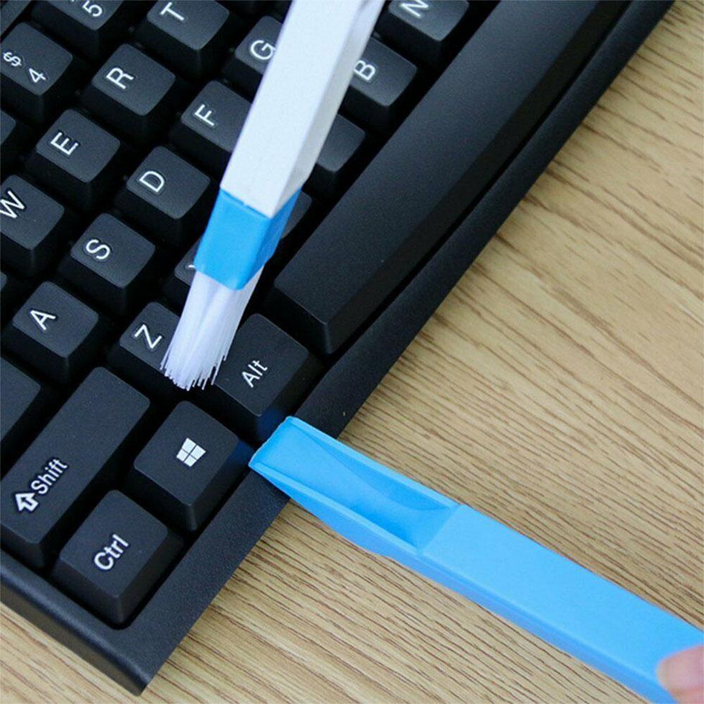 2pcs Multipurpose School Office Desk Set Computer Keyboard The Window Groove Cleaning Brush Cleaner 2 In 1 Stationery Tool
