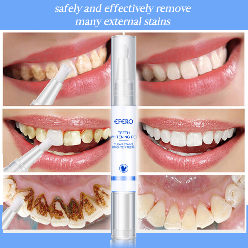 EFERO White Teeth Whitening Pen Tooth Gel Whitener Bleach Remove Plaque Stains Dental Tools Oral Hygiene Teeth Cleaning Serum