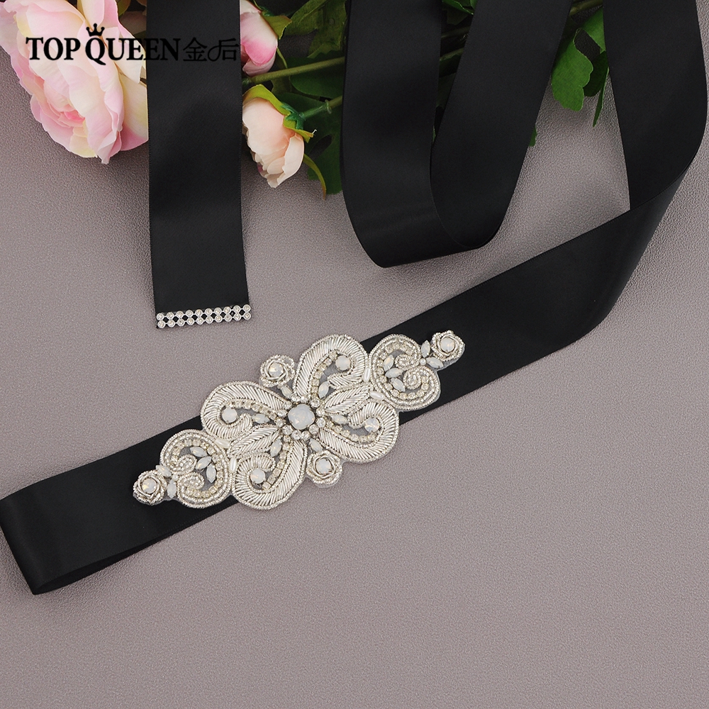 TOPQUEEN S372 Royal Medal Craft Wedding Belts Rhinestone Crystals Beaded New Bling Bridal Belt Wedding Accessories For party