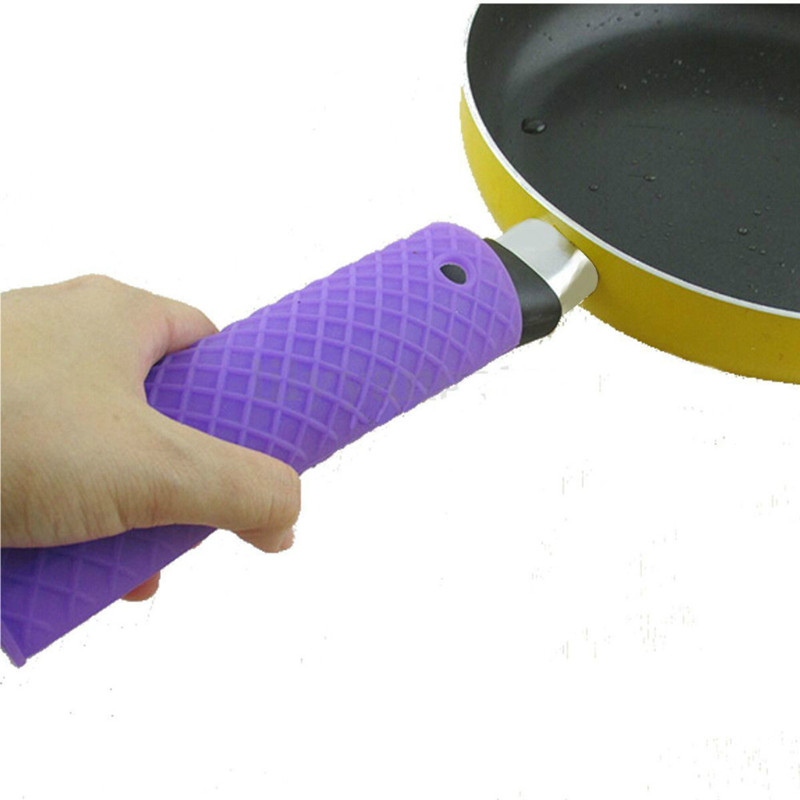 1Pcs Cookware Parts Unique Kitchen Silicone Pot Pan Handle Saucepan Holder Sleeve Slip Cover Grip Cookware Parts Random Color