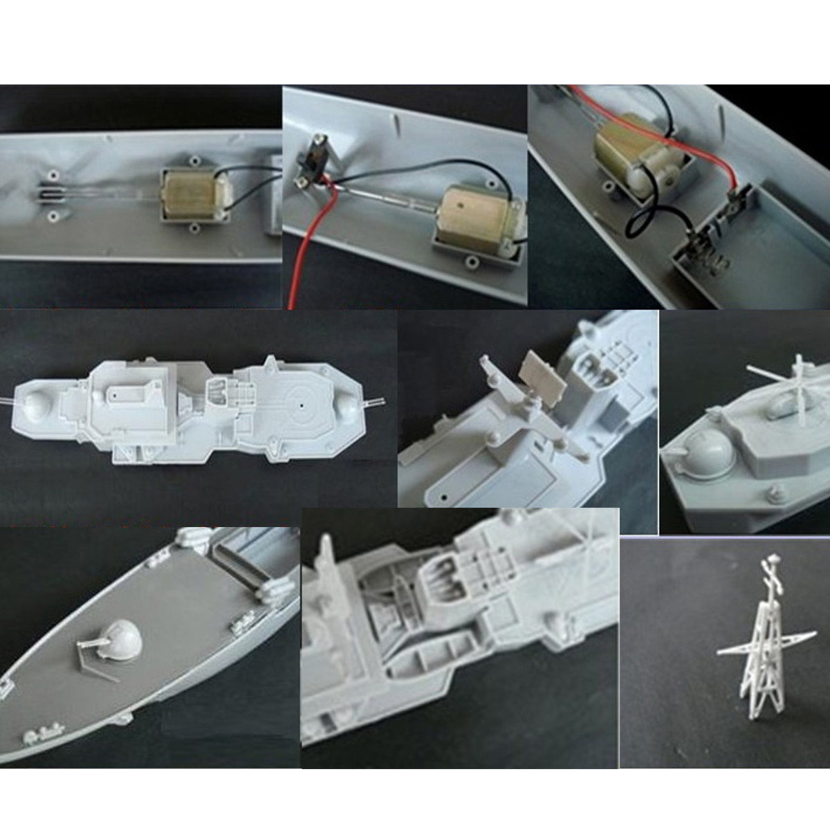 1:480 Scale Ship Model Plastic Destroyer Ship Boat Electric Sailboat Kids Toy Gift With 130 Motor DIY Ship Assembly Model Kits