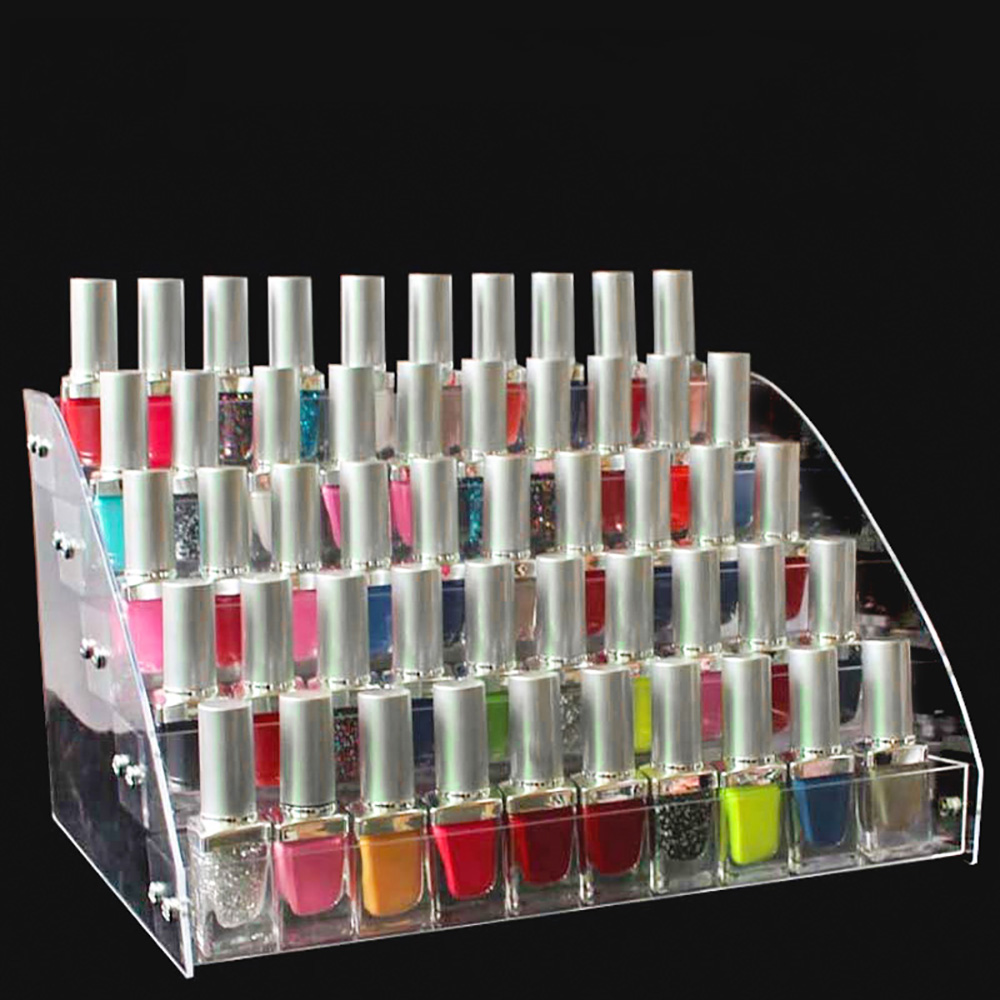 2/5 Layer Nail Polish Organizer Cosmetic Storage Organizer Holder Professional Lipstick Display Stand Nail Polish Showing Shelf