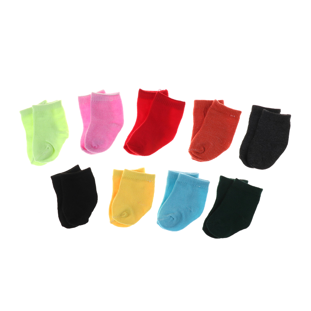 1 Pair Popular ForSoft Cotton Doll Sock Clothing Acessories For Dolls Baby Great Best Gifts 9 colors