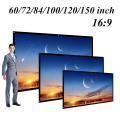 H60 60"/72''/84''/100''/120''Portable Projector Screen HD 16:9 White Dacron Diagonal Projection Screen Foldable Wall Mounted