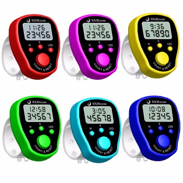 Finger Counter Clock LCD Electronic Digital Tally Counters with Time & Backlight