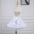 Womens Lolita Cosplay Petticoat A-Line Puffy Tutu Skirt Layered Pleated Tulle Ballet Dance Pettiskirts Elastic Waist Bowknot Cri