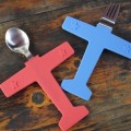 2 Pieces/set Children Spoon Fork Steak Fork Tableware Airplane Fork And Spoon Set Kasik Spoon Plasticportable Baby Feeding Set