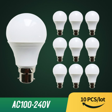 10pcs/lot B22 LED Bulb No Flicke Lamp 3W 6W 9W 12W 15W 18W 21W Bayonet Light 110V 220V 240V Lampada Cold/ Warm White Bombillas