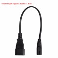 IEC 3-Pin Kettle C14 Male To C7 Female Converter Adapter Cable For PDU UPS 30CM