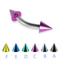 Titanium Colored Cone Curved Barbell Eyebrow