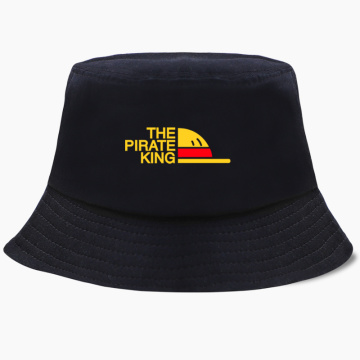 Japan Anime Panama Bucket Hat One Piece The Pirate King Hip Hop Women Fishing Bob Fisherman Cap Cotton Outdoor Sunscreen Caps