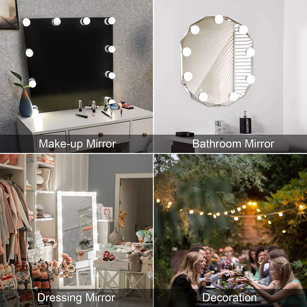 LED Professional Makeup Mirror Light Full Backlit Mirror USB Table Mirror with Light 6 10 14Bulbs Hollywood Vanity Lights