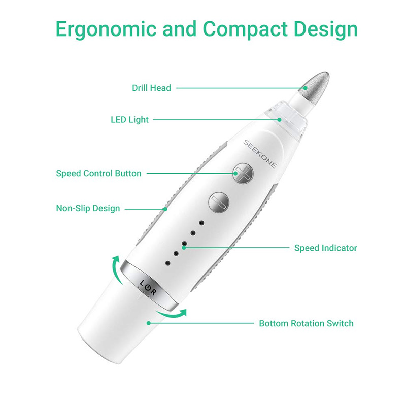 Seekone Professional Electric Nail Drill Machine Manicure Machine Pedicure Drill Set Ceramic Nail File Nail Drill Equipment Tool