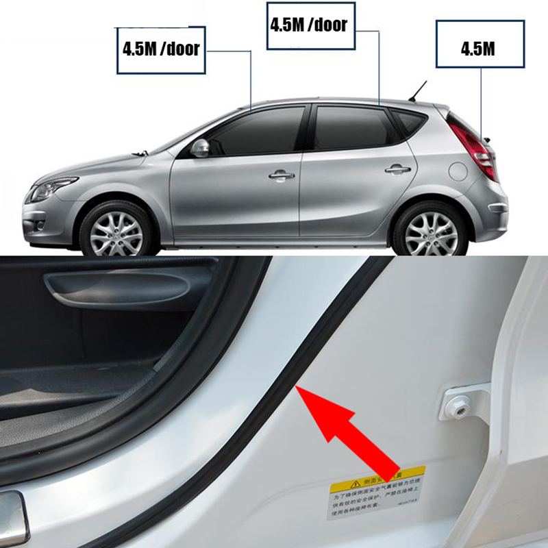 B-Type Car Door Rubber Seal Car Door Edge Protector Strip Auto Rubber Soundproof Sealing Auto Trunk Sound Insulation Accessories
