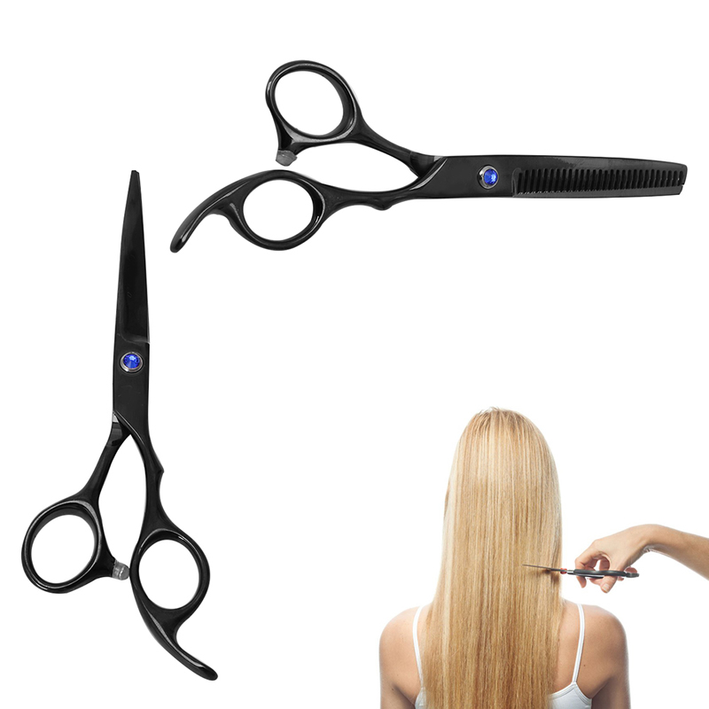 New Profession Hair Trimmer 6in Stainless Steel Hairdressing Scissors Salon Shears Dazzling Black