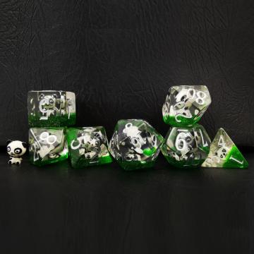 Bescon Oversized DND Animal Dice Set of Panda, Giant 7pcs Panda Polyhedral D&D Dice Set, Big Sized Dungeons and Dragons Dice