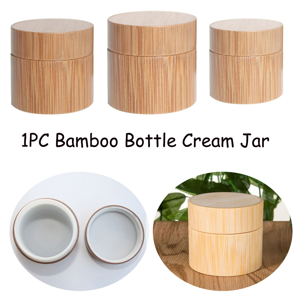Natural Wooden Shatter-Resistant Makeup Storage Empty Box Bamboo Travel Bottle Cosmetic Jar Cream Container Sub Bottle