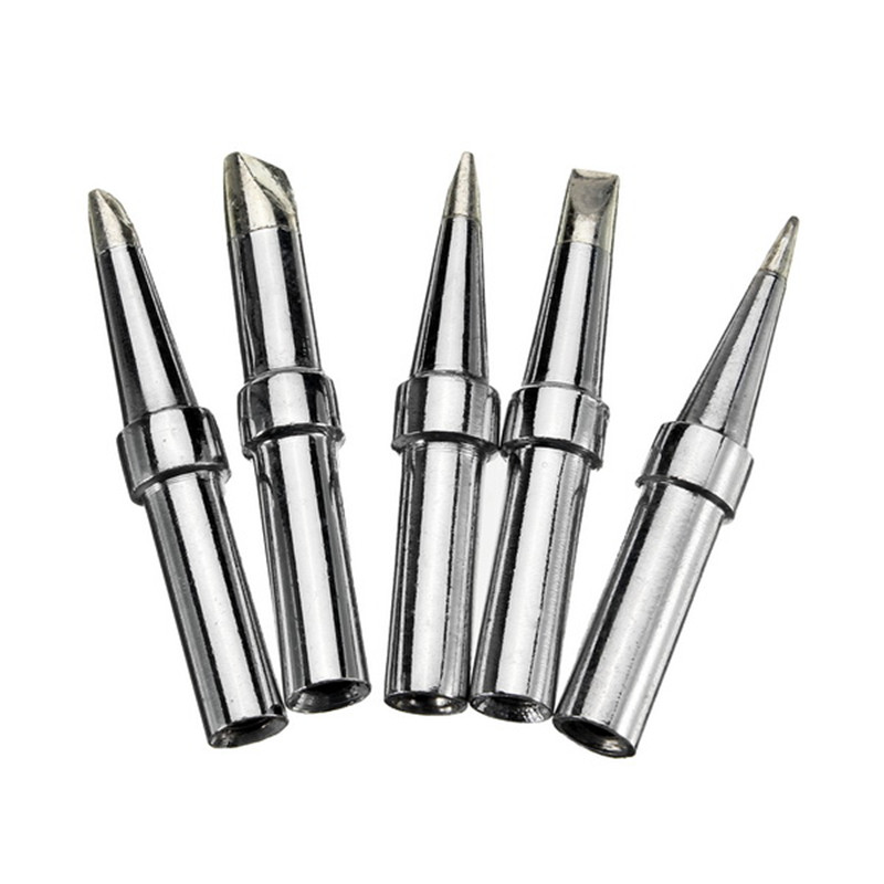 5pcs Universial Lead Free Soldering Iron Tips for 5mm Diameter Soldering Iron Station