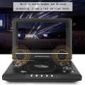 9.8 Inch Portable Home Car DVD Player Rotatable VCD CD Game TV Player Radio Adapter Support FM Radio Receiving-US Plug