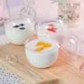 50pcs 160ml round transparent dessert cup birthday wedding party favors diy baking cake box mousse hard plastic cup with lid