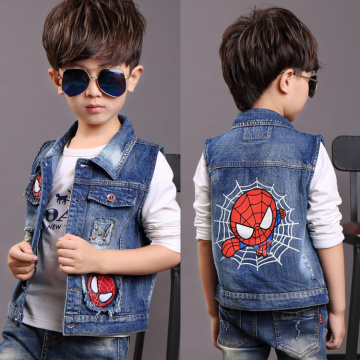 Children's clothing boy denim vest children spring and autumn waistcoat Korean casual jacket children's vest 3-8 years