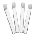 200Pcs 12X100mm Lab Clear Plastic Test Tube with Cap U-Shaped Bottom Long Transparent Test Tube Lab Experiment Supplies
