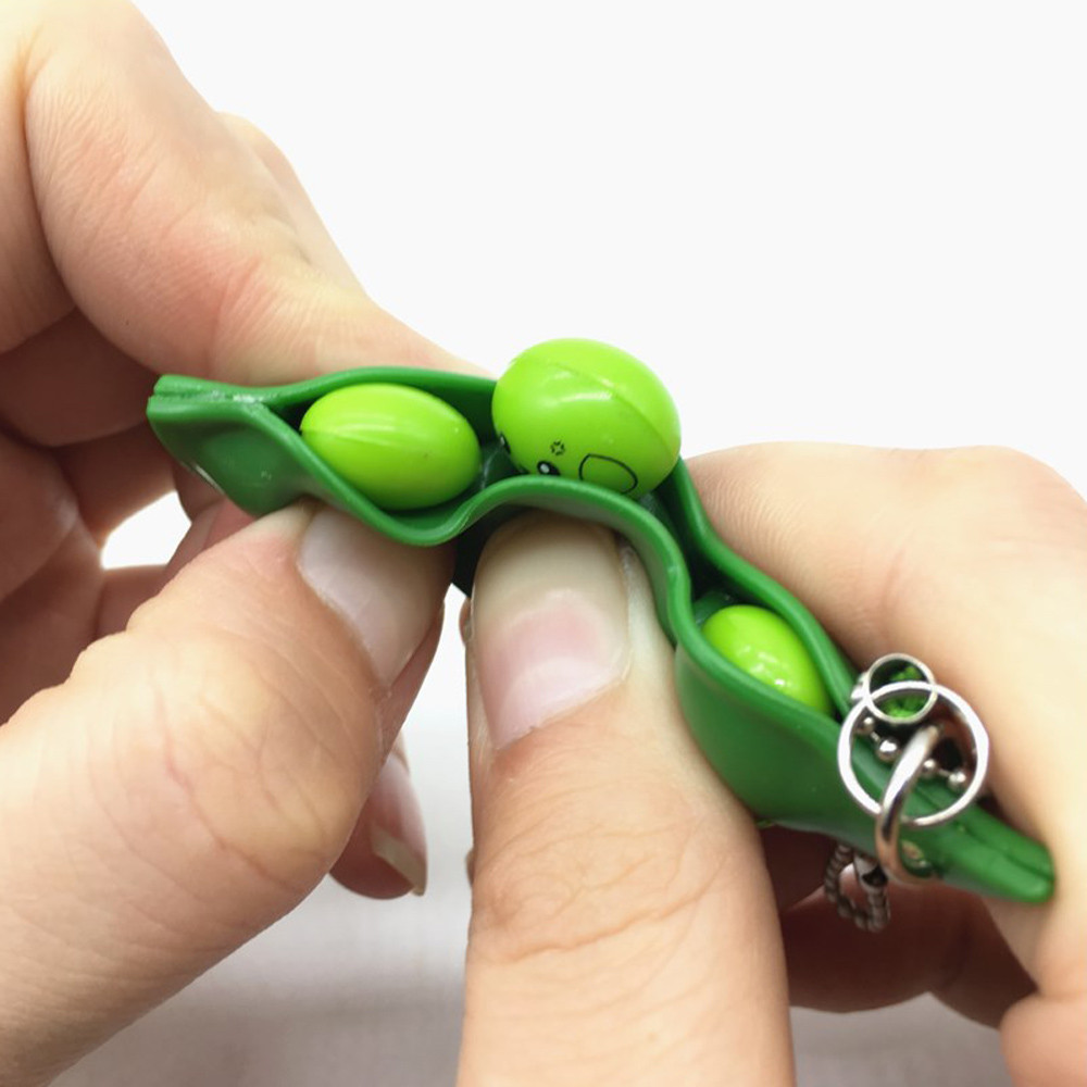 Decompression Edamame Toys Squishy Squeeze Peas Beans Keychain Anti Stress Adult Toy Rubber Boys kids Pop It Fidget Stress Toys