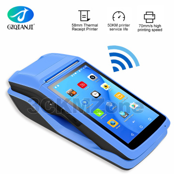 Protable Android 6.0 Rugged PDA Handheld POS Printer 58mm Terminal PDA 4G WiFi Bluetooth with Camera speaker Receipt Printer